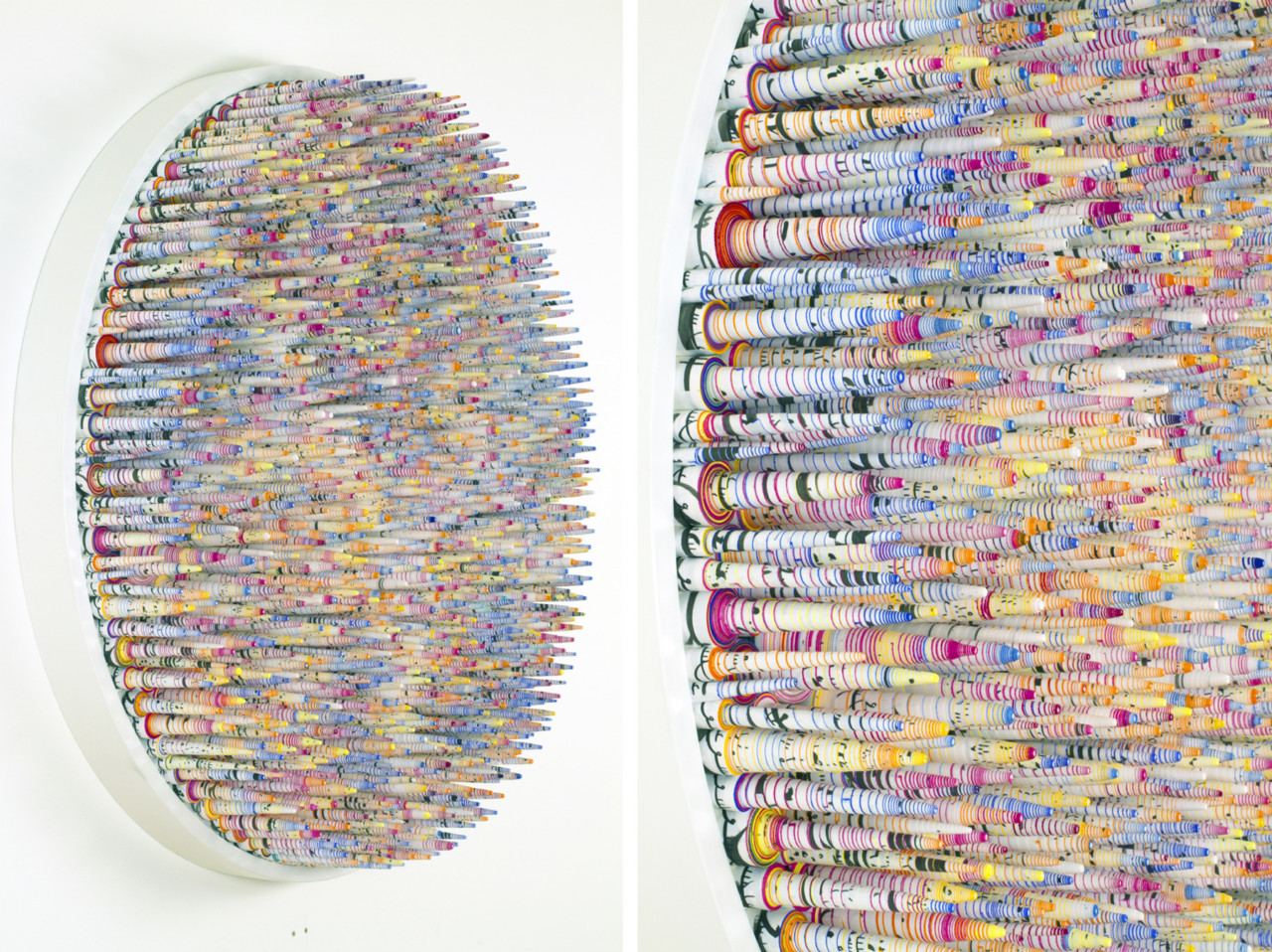 Hand Color Paper Dizzying Scrolls of Hand-Colored Paper Form Bas-Relief Sculptures by ...