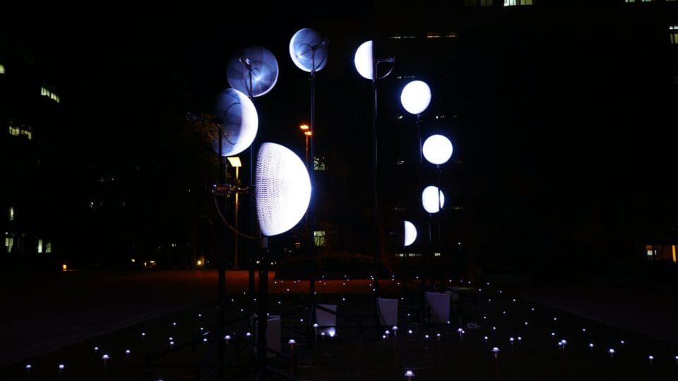 Nine Satellite-Shaped LED Installations Visualize the Moon's Phases ...