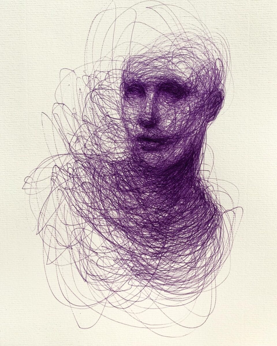 Scribbled Portraits of Brooding Figures by Adam Riches — Colossal