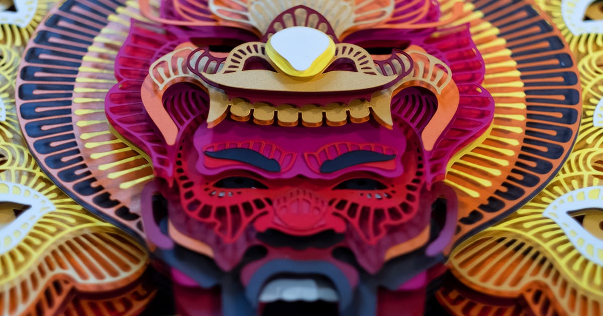 Evoking Fire and Air, Intricate Paper Masks by Artist Patrick Cabral Honor Filipino Culture - Vimarsana News
