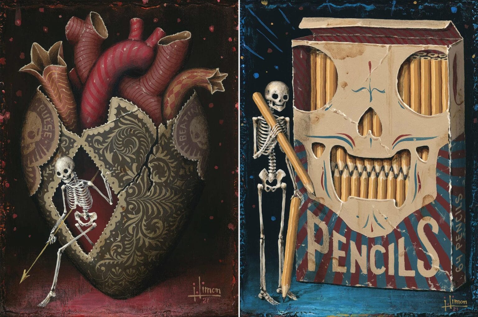 Otherworldly Paintings Trap Skeletons in Perpetually Bizarre and Eerie ...