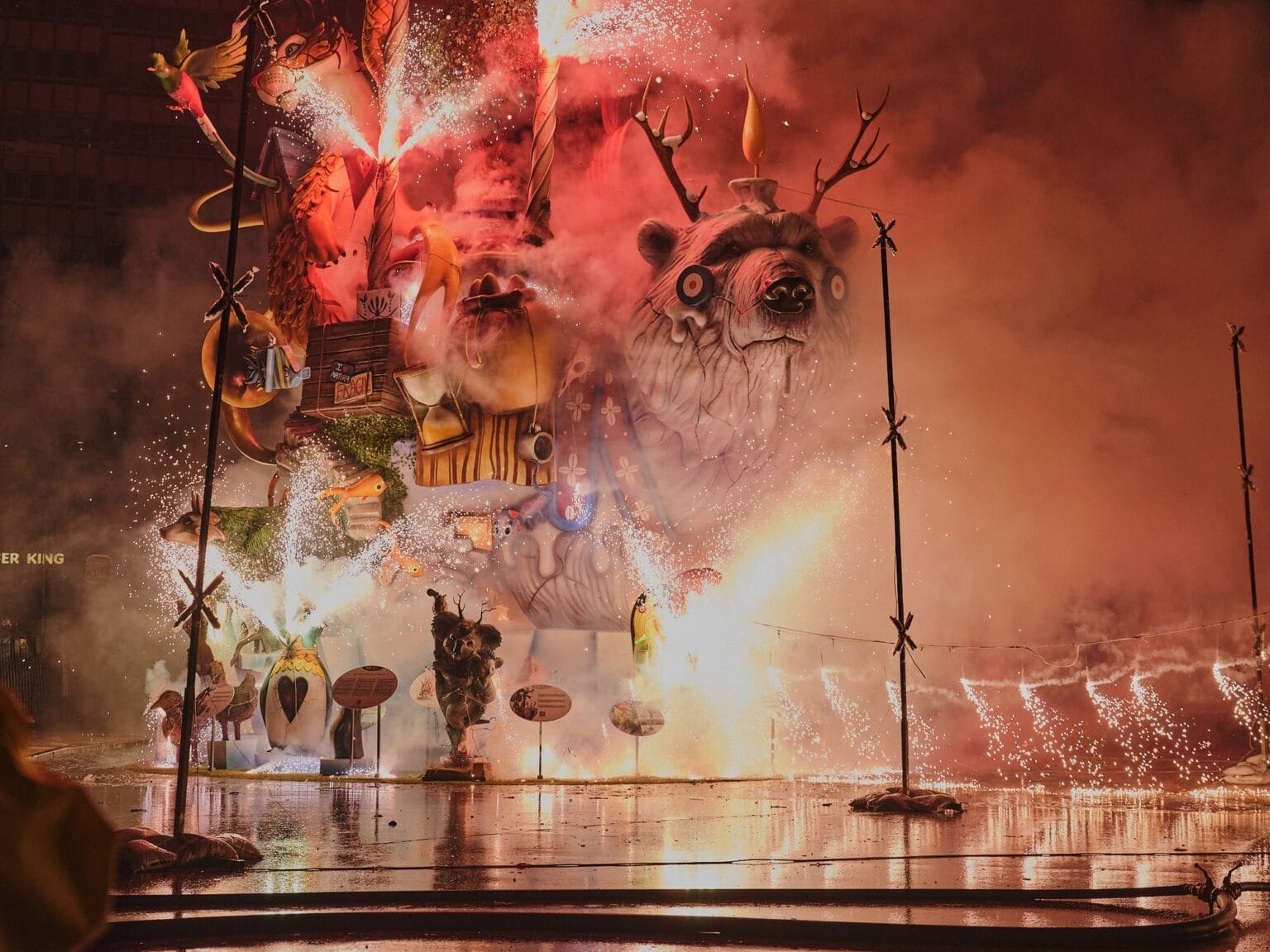 Colossal Spectacle A Melting Polar Bear and Surreal Wildlife Sculptures Burn in the Annual ...