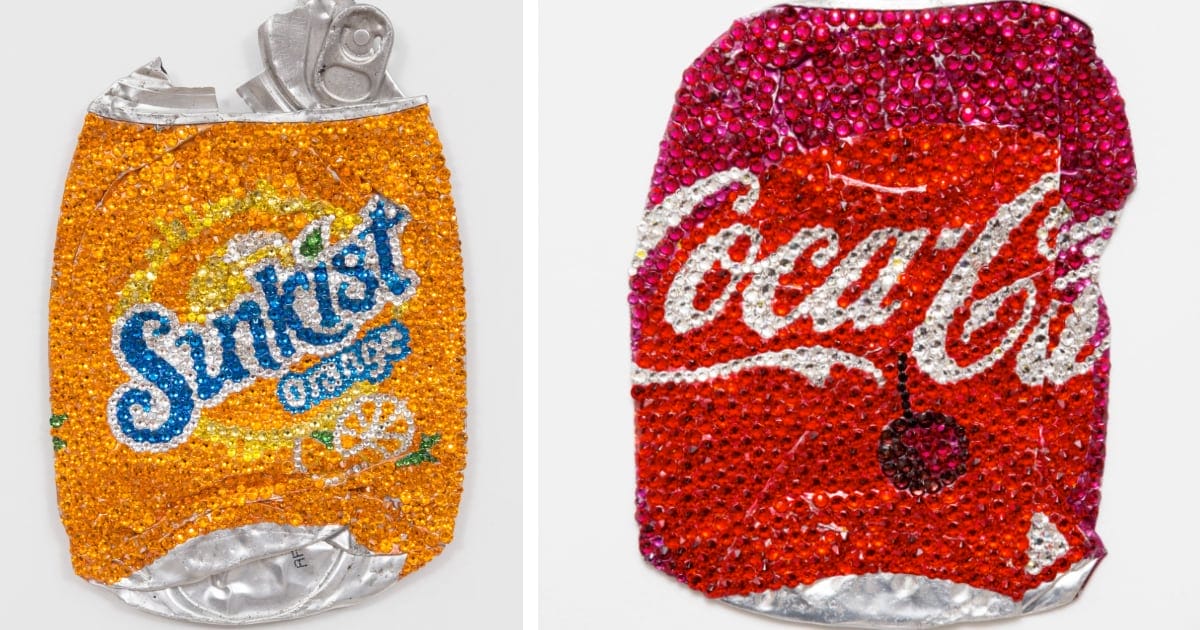 Oversized Snacks and Glitzy Flattened Pop Cans by Sam Keller Playfully Critique Consumption - Vimarsana News