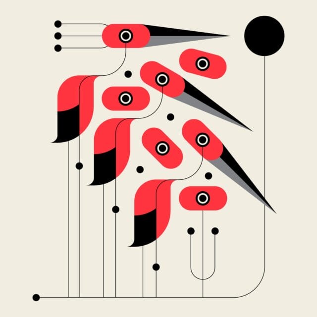 Undulating Lines and Geometric Shapes Comprise a Minimally Illustrated
