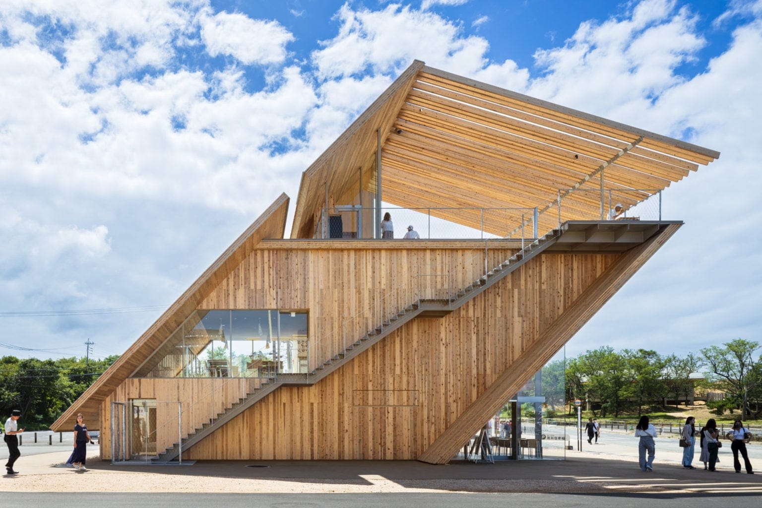 Kengo Kuma Designs A Dramatically Vaulted Cafe To Evoke Japan s Sloping 