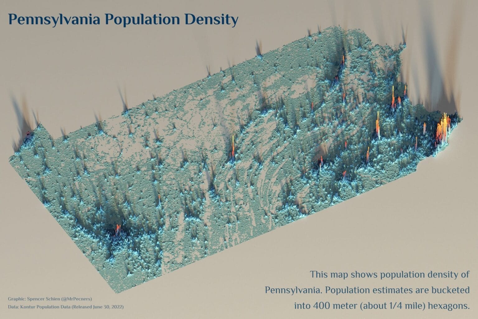 Boldly Contrasted Maps by Spencer Schien Visualize Population Density ...