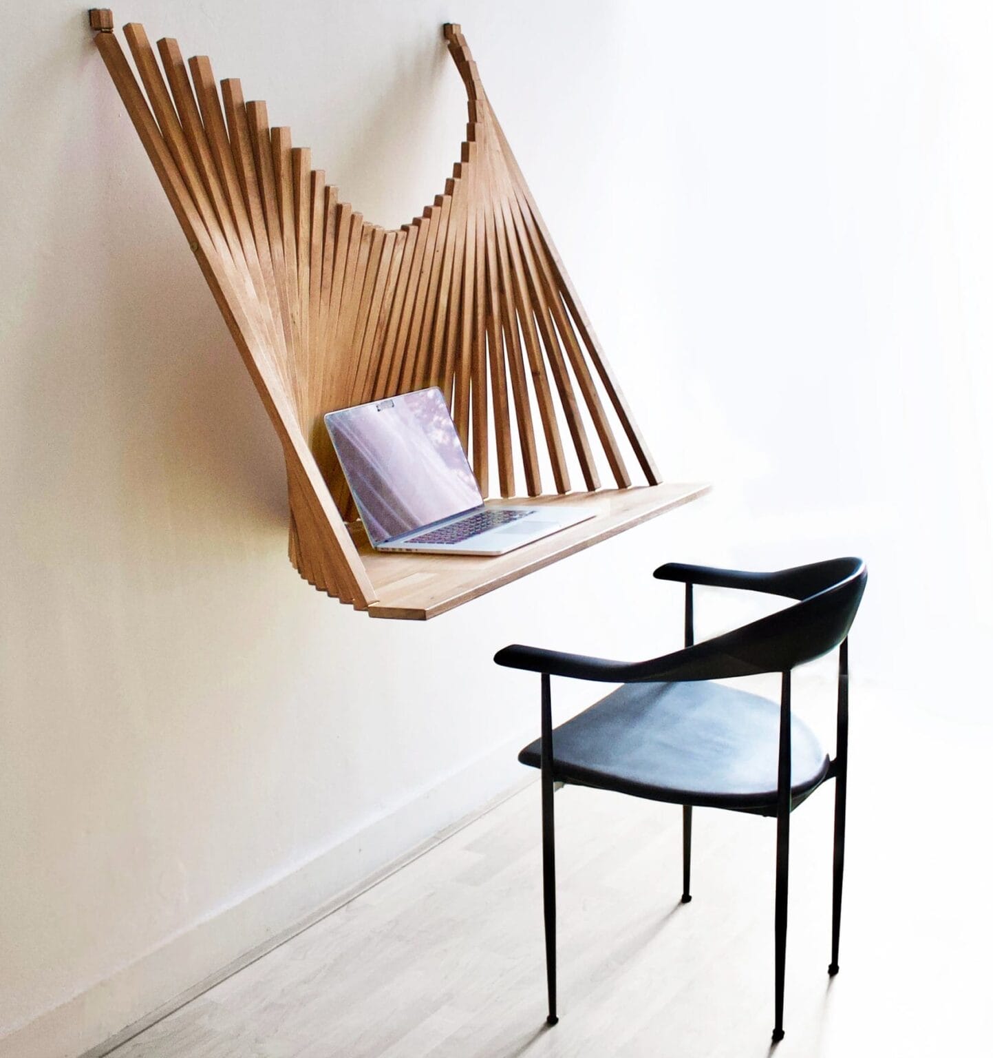 A Wooden Artwork Miraculously Unfurls into a Functional Desk Designed ...