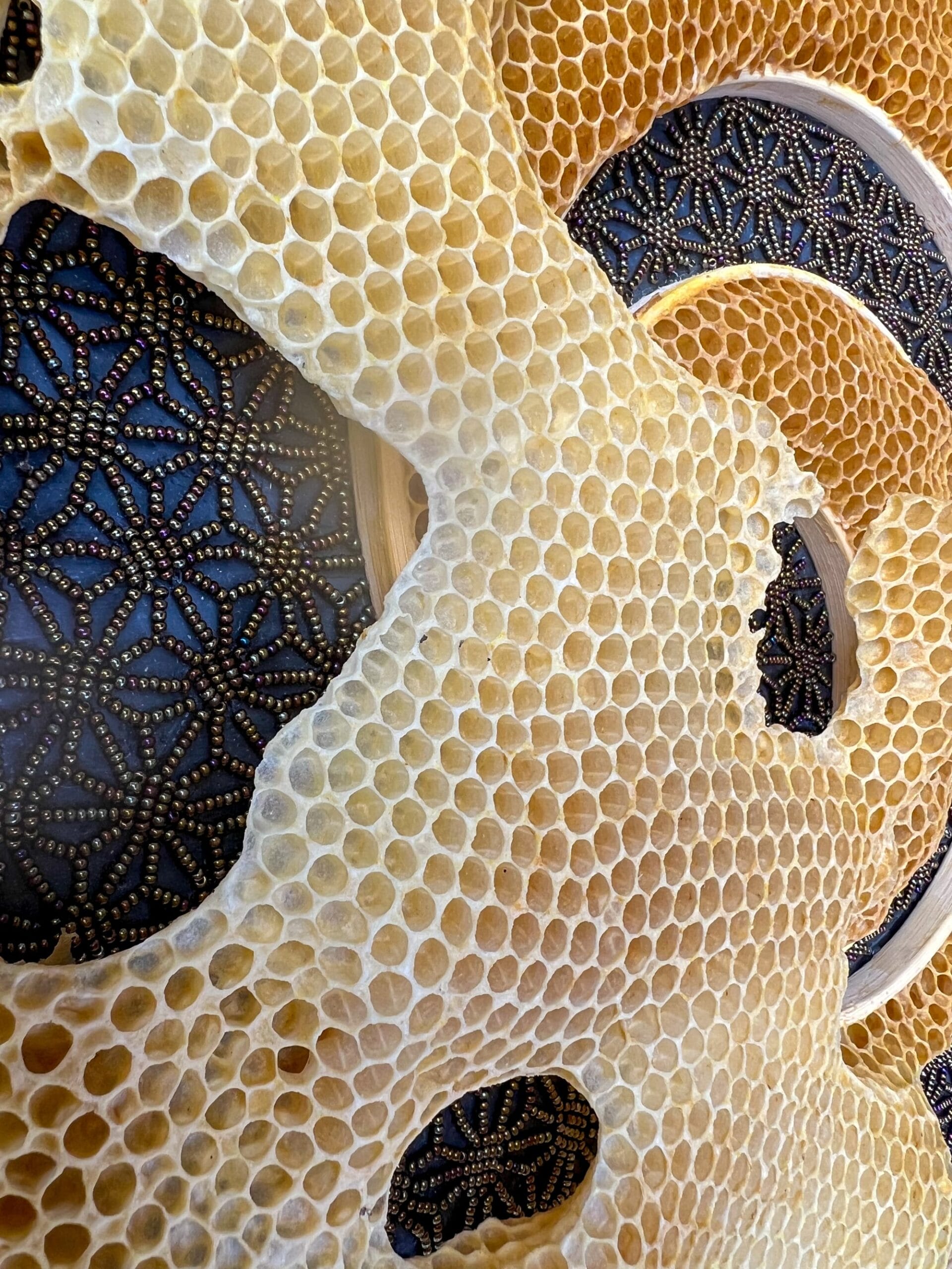 Honeycomb Swells Across Ava Roth's Embroidered Works Made in ...