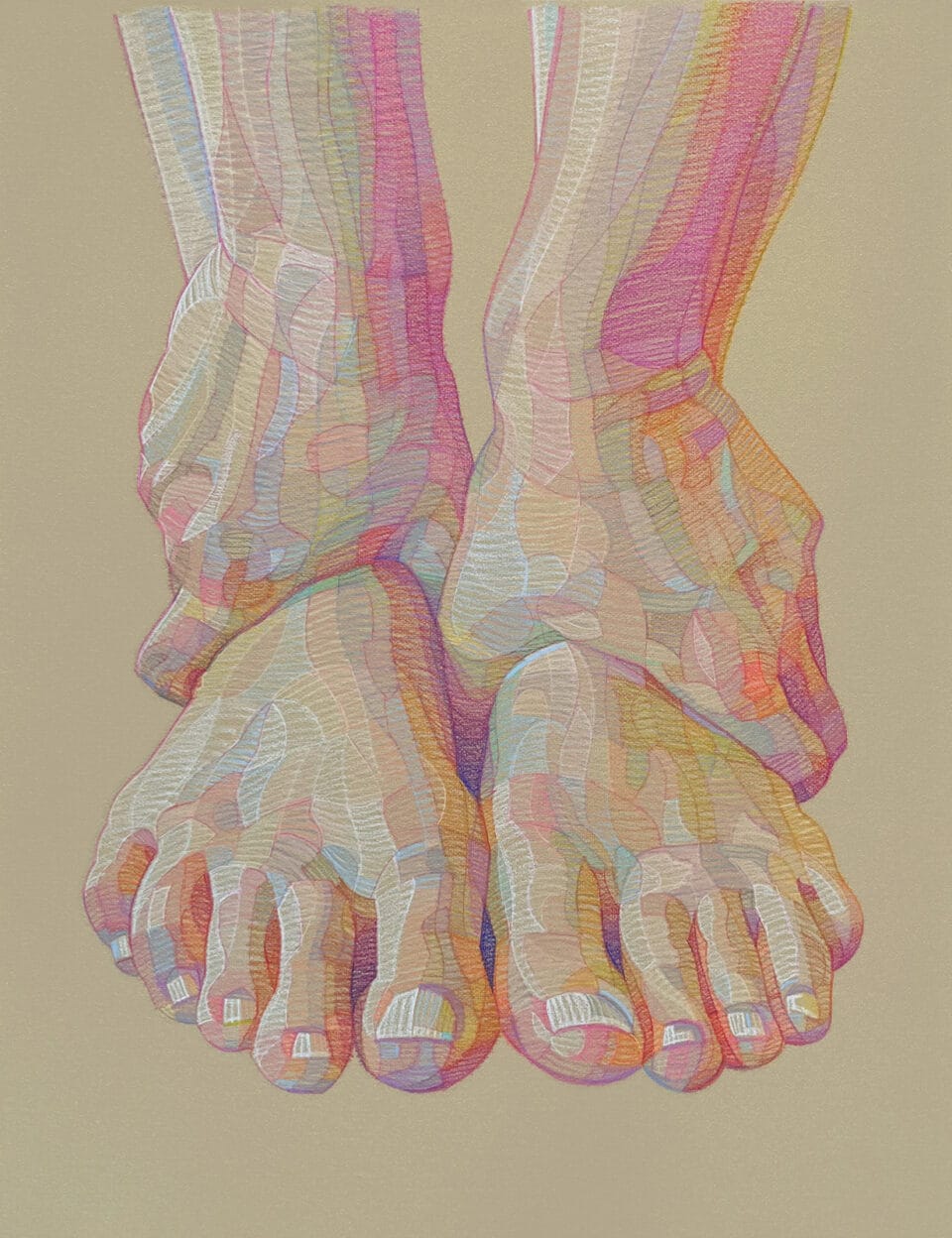Foot Artist Elaborate Fragments of Line and Color Transform into Bodies and ...