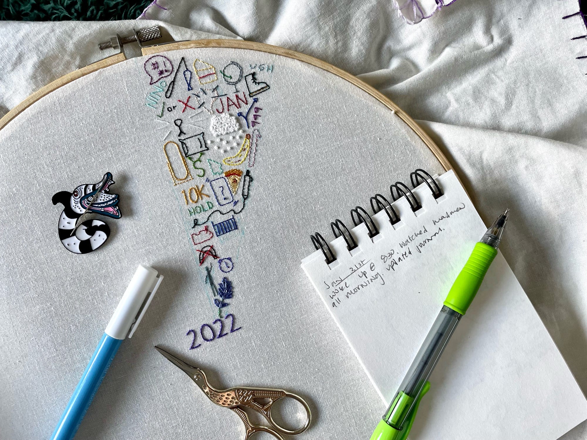 Sophie O'Neill's Detailed Embroidery Journals Chronicle All 365 Days of ...