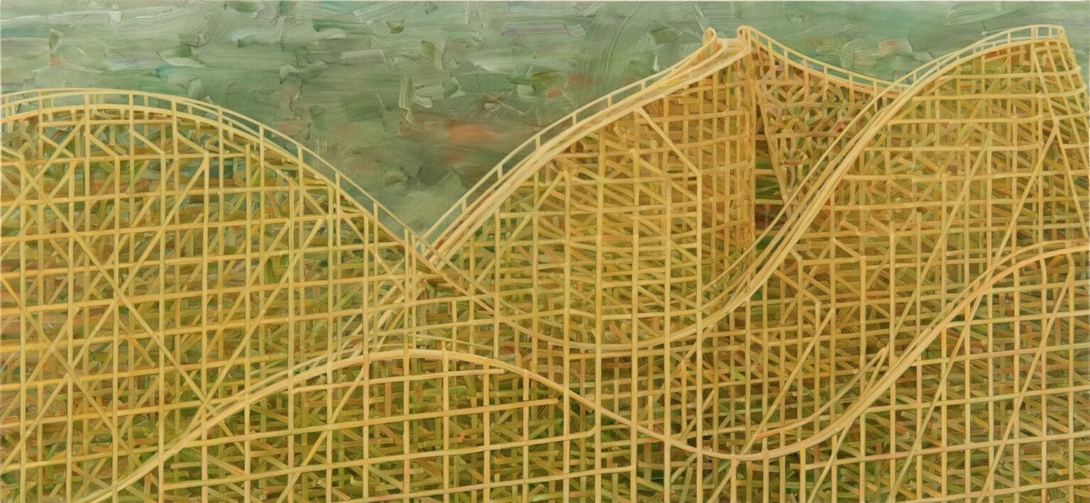 Undulating Coasters and Slide Complexes Loom in Alex Hutton's Paintings ...