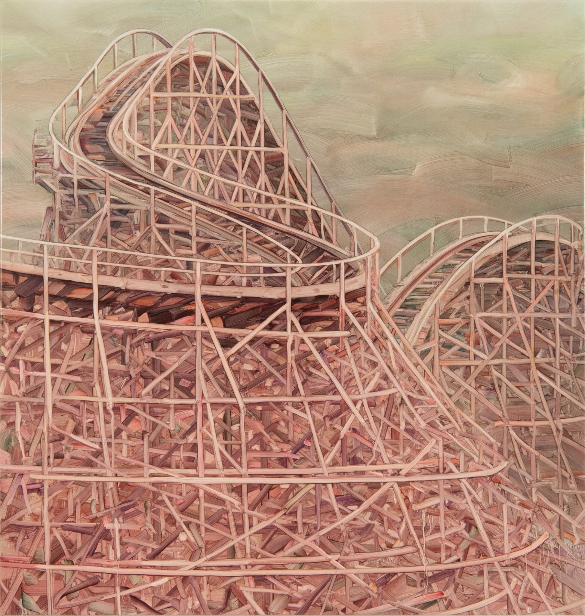 Undulating Coasters and Slide Complexes Loom in Alex Hutton's Paintings ...