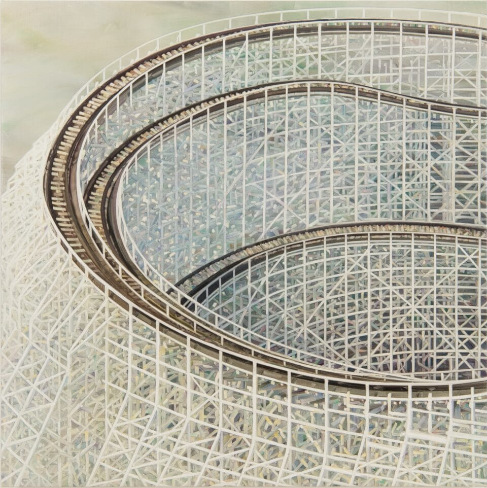 Undulating Coasters and Slide Complexes Loom in Alex Hutton's Paintings ...