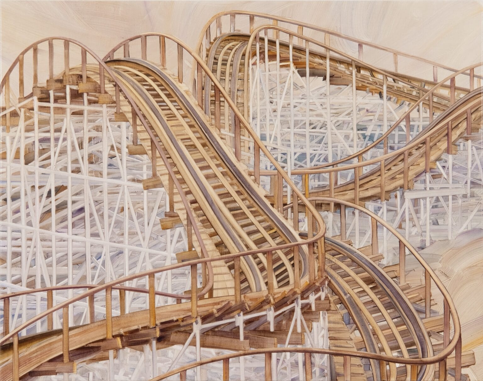 Undulating Coasters and Slide Complexes Loom in Alex Hutton's Paintings ...