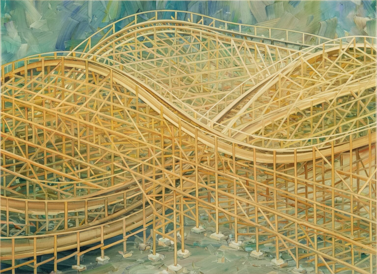 Undulating Coasters and Slide Complexes Loom in Alex Hutton's Paintings ...