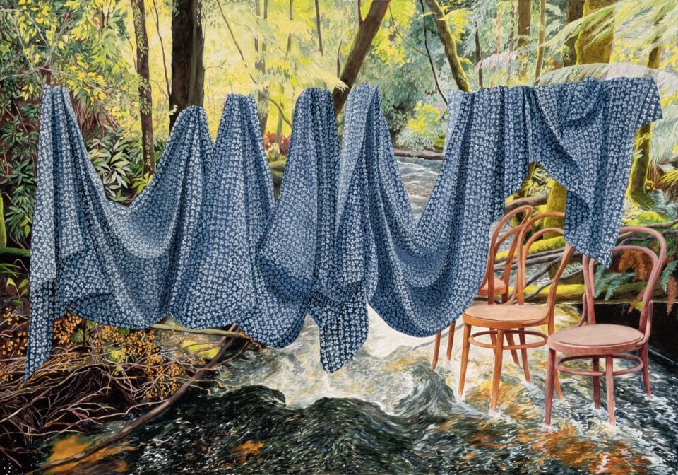 In Monica Rohan's Paintings, Tablecloths and Chairs Uncannily Perch in ...