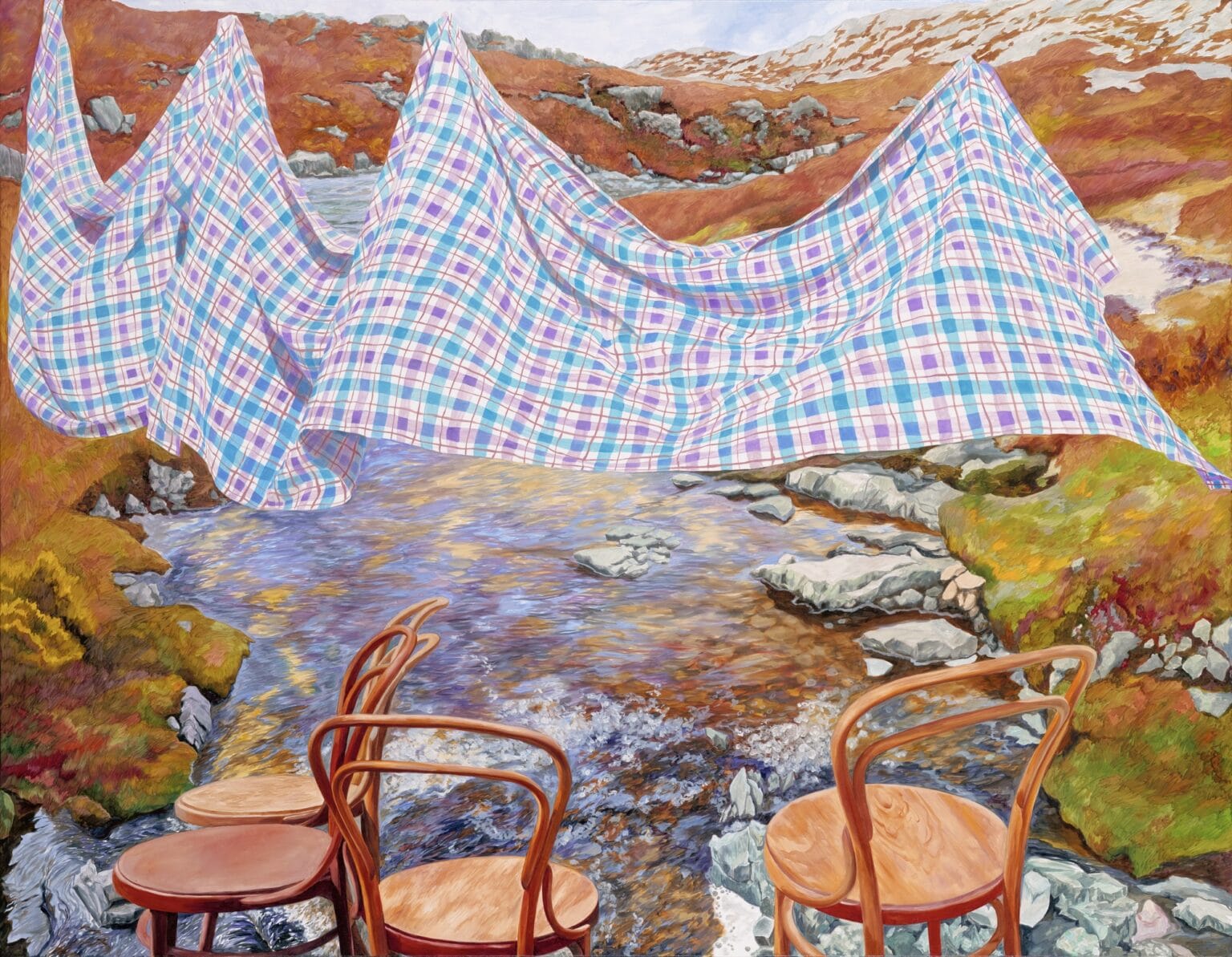 In Monica Rohan's Paintings, Tablecloths and Chairs Uncannily Perch in ...