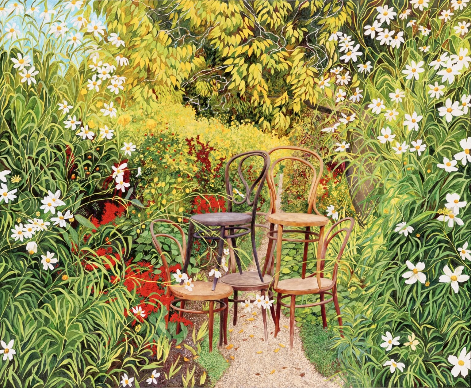 In Monica Rohan's Paintings, Tablecloths and Chairs Uncannily Perch in ...