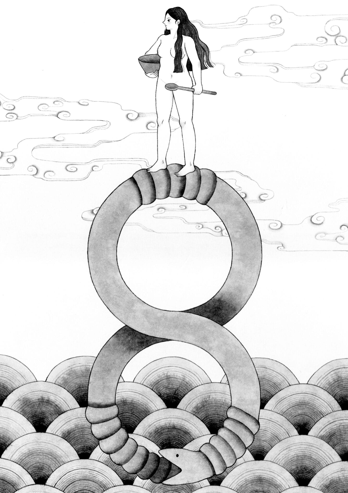 Colossal Scene Korea's Coastal Folklore Surfaces in Jeongmin Lee's Ink Illustrations ...