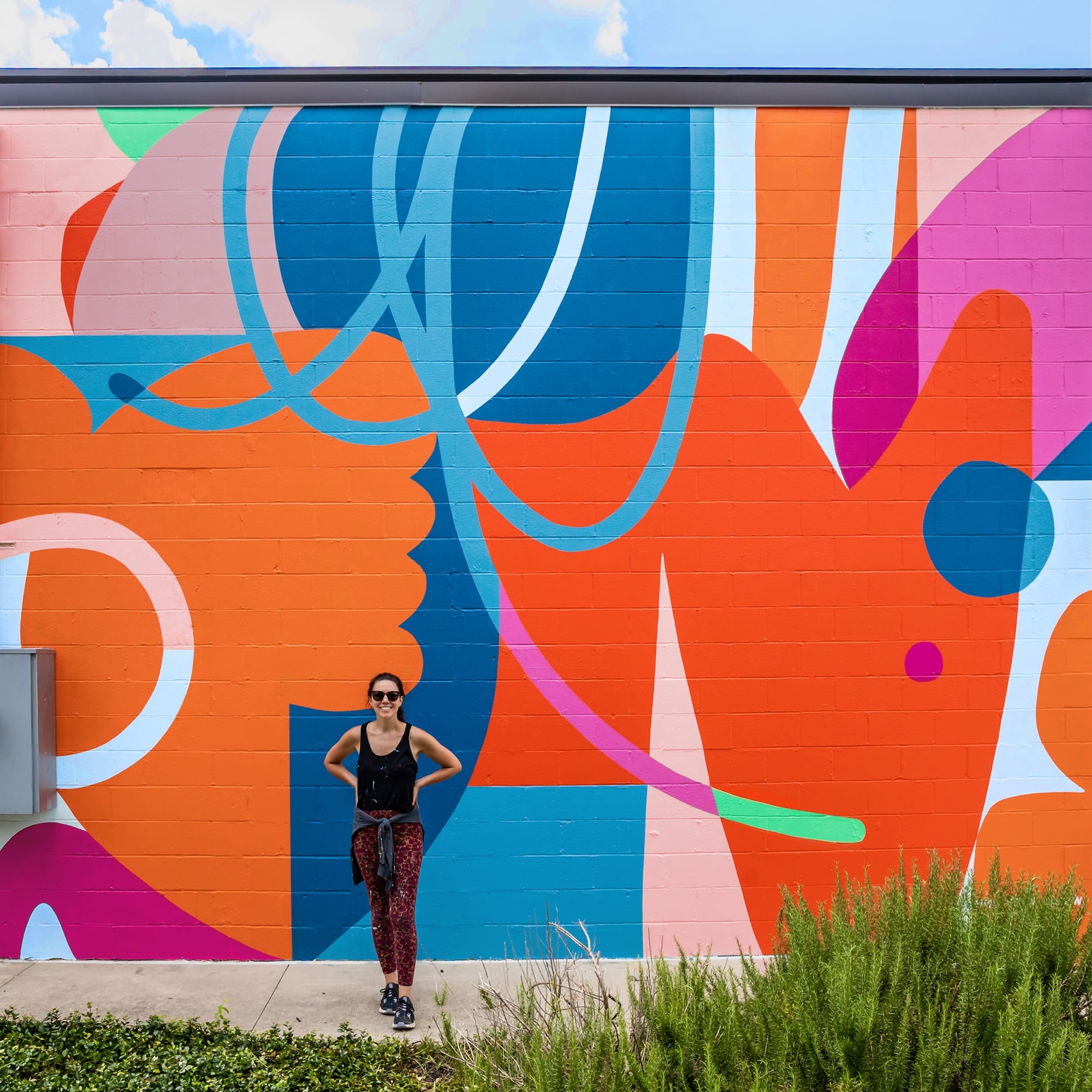 a colorful, abstract mural on a wall by Emmy Star Brown