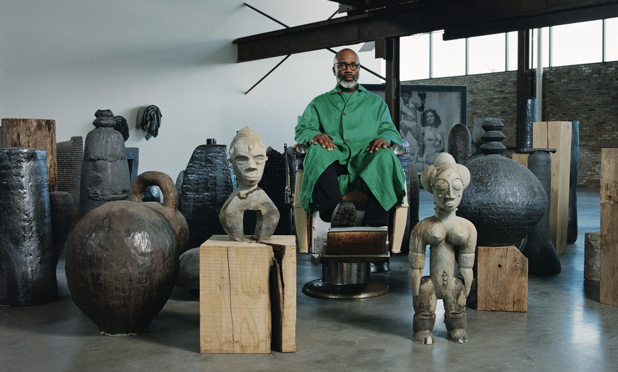 Theaster Gates in his studio