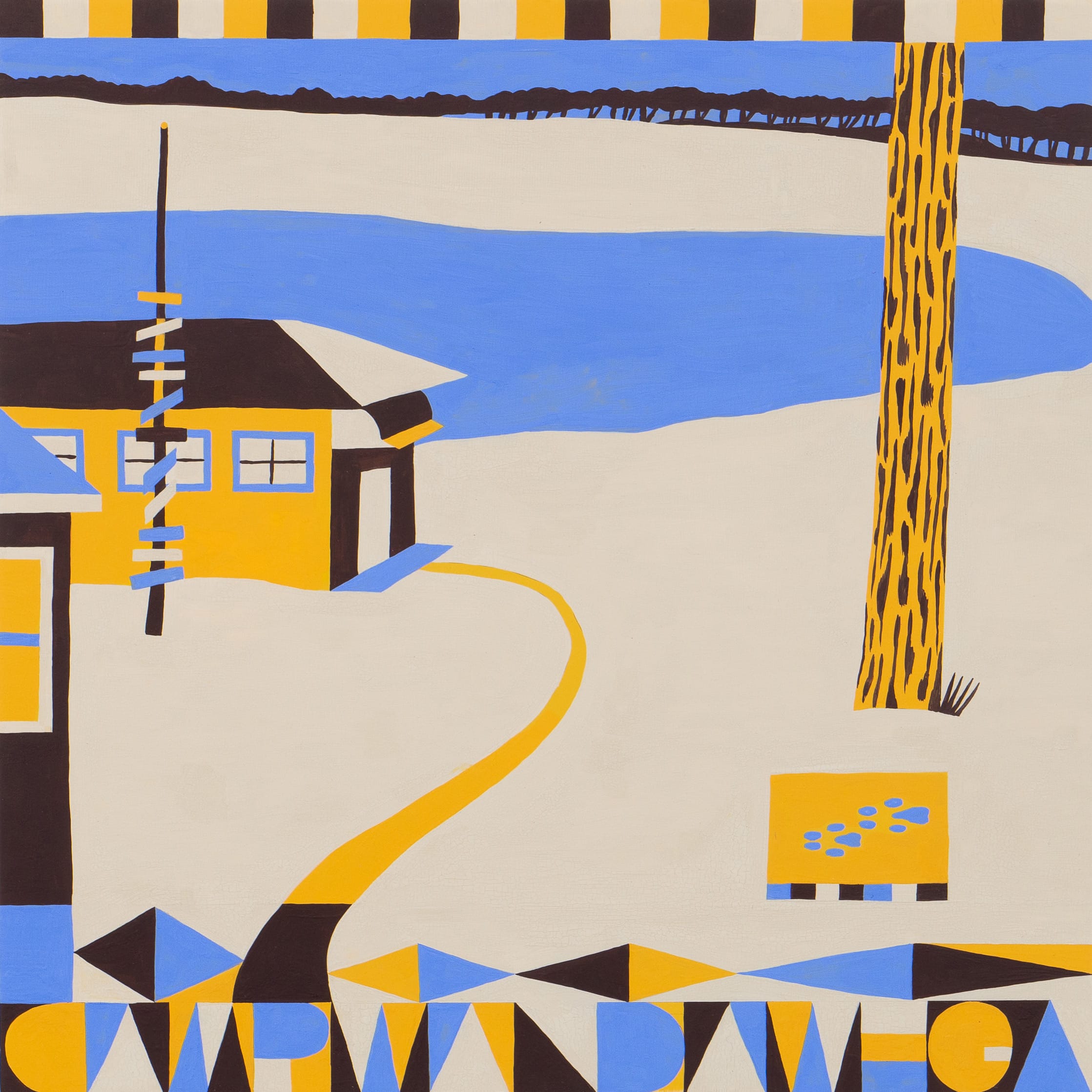 a painting by wyatt hersey of a cabin in winter