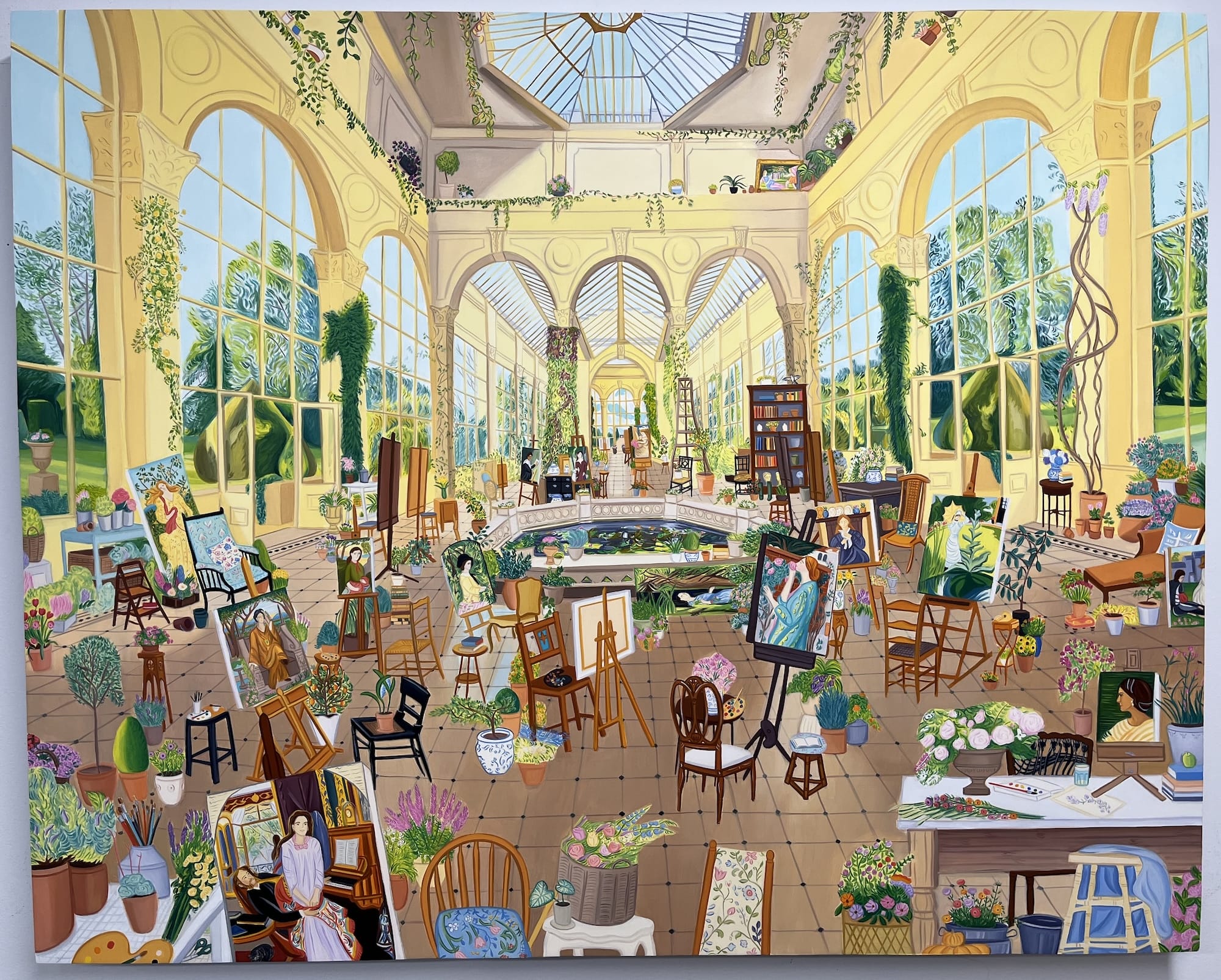 Image accompanying source report: Gretchen Scherer's crowded palace interiors turn art history into a place to wander